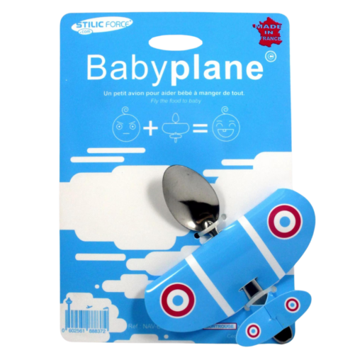 Babyplane bleu - cuillère avion pour bébé