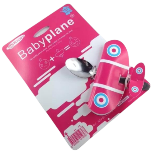 Babyplane rose cuillère avion pour bébé